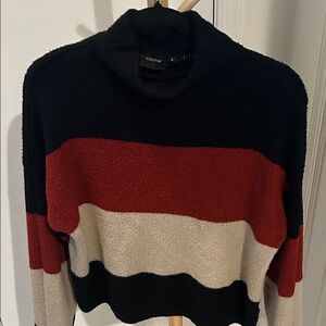 Cliche Women's Turtle Neck Sweater - Black, Red, Cream